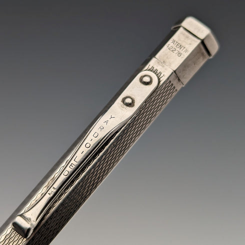 1960 British Yard O' Red Sterling Silver Hexagonal Pencil with Case